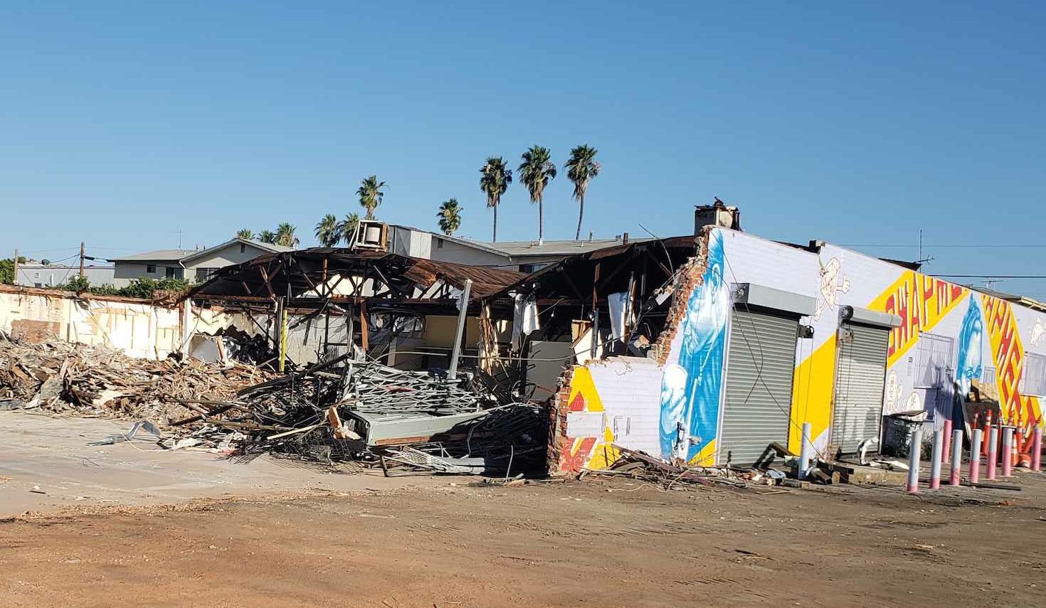 Partly demolished Union Swapmeet